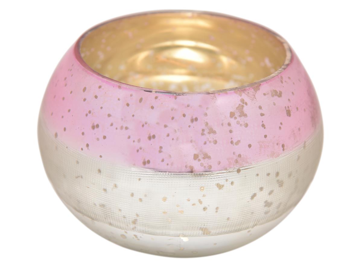 Etched Candle Bowl, Pink